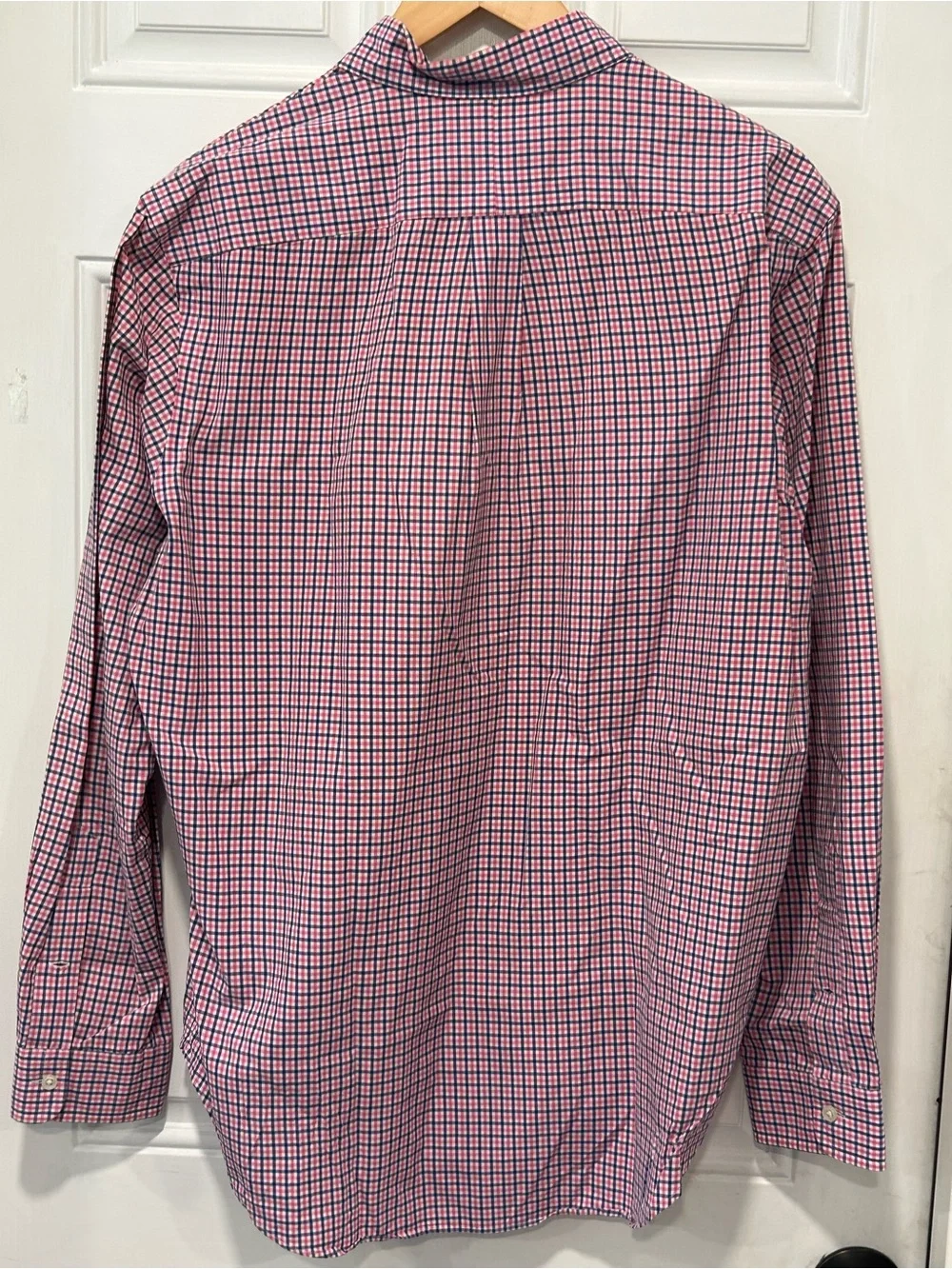 Polo Ralph Lauren 100% Cotton Button Down Shirt Blue Pink Plaid Preppy Coastal L